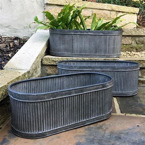 window box steel|metal planter tubs.